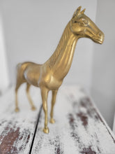 Load image into Gallery viewer, SOLD- Large Vintage Brass Equestrian Horse Statue