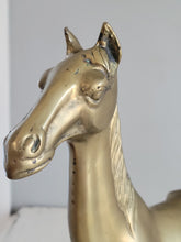 Load image into Gallery viewer, SOLD- Large Vintage Brass Equestrian Horse Statue