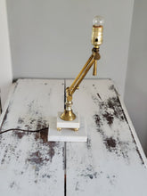 Load image into Gallery viewer, SOLD - Vintage Brass & Marble Adjustable Lamp