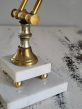 Load image into Gallery viewer, SOLD - Vintage Brass & Marble Adjustable Lamp