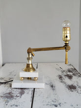 Load image into Gallery viewer, SOLD - Vintage Brass & Marble Adjustable Lamp
