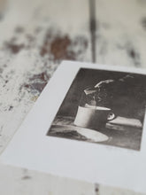 Load image into Gallery viewer, Coffee Moka Pot Etching Print - Hand-Pulled Intaglio Etching Print from Copperplate – Signed, Numbered