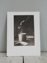 Load image into Gallery viewer, Coffee Moka Pot Etching Print - Hand-Pulled Intaglio Etching Print from Copperplate – Signed, Numbered