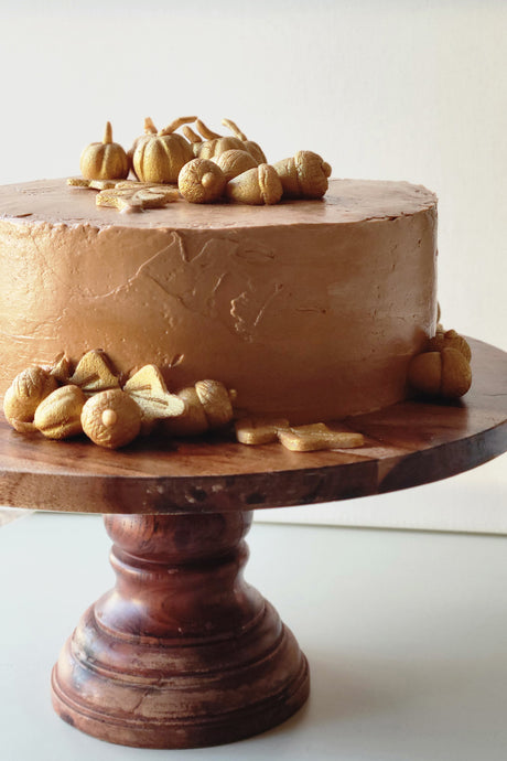 Gilded Apple Spice Cake with Brown Sugar Swiss Buttercream