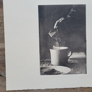 Coffee Moka Pot Etching Print - Hand-Pulled Intaglio Etching Print from Copperplate – Signed, Numbered