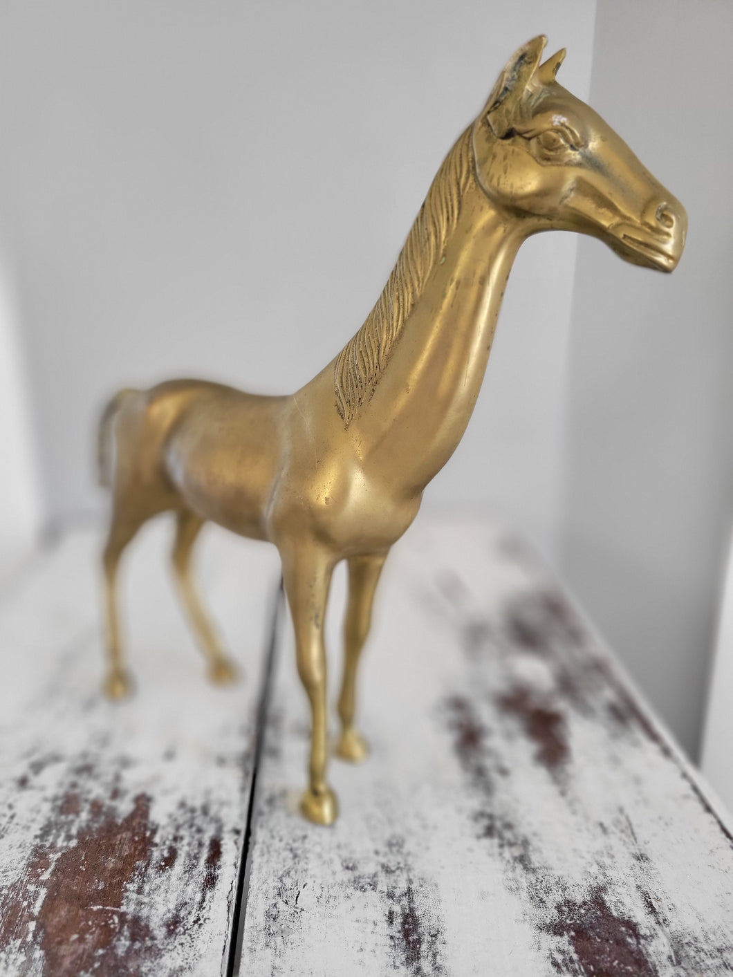 Large Vintage Brass Equestrian Horse Statue – Megan Smith