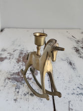Load image into Gallery viewer, Brass Miniature Rocking Unicorn Candle Holder

